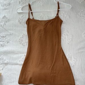 SKIMS Camel Long Slip Dress